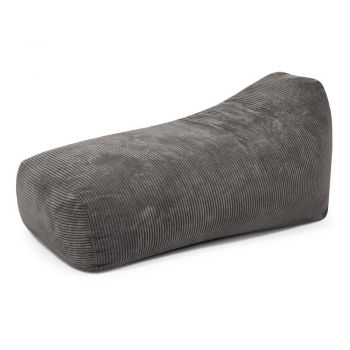 Fotoliu bean bag gri închis cu tapițerie din catifea reiată Snug Long 140 – SLOWDOWN