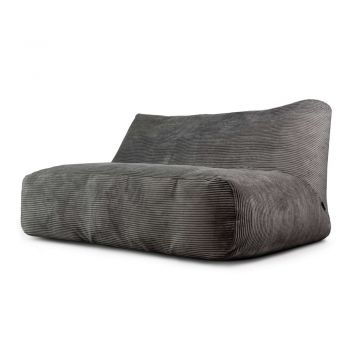 Fotoliu bean bag gri închis cu tapițerie din catifea reiată Sofa Tube 160 – SLOWDOWN