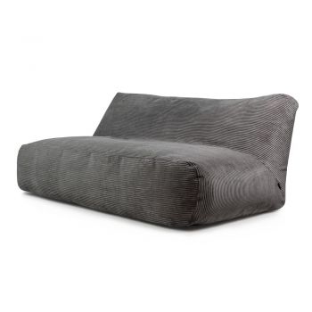 Fotoliu bean bag gri închis cu tapițerie din catifea reiată Sofa Tube 190 – SLOWDOWN