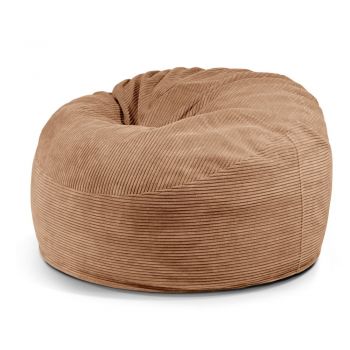 Fotoliu bean bag maro cu tapițerie din catifea reiată Om 110 – SLOWDOWN