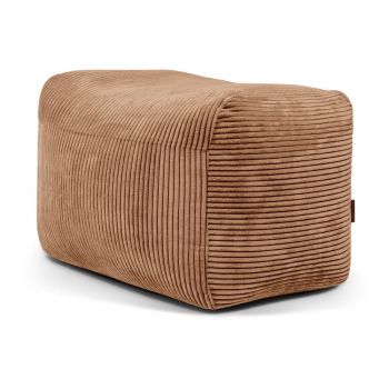 Fotoliu bean bag maro cu tapițerie din catifea reiată Plus 70 Lounge – SLOWDOWN