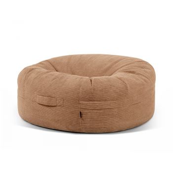 Fotoliu bean bag maro cu tapițerie din catifea reiată Roll 135 – SLOWDOWN