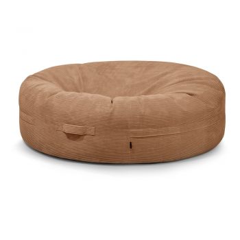 Fotoliu bean bag maro cu tapițerie din catifea reiată Roll 190 – SLOWDOWN