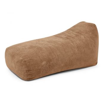 Fotoliu bean bag maro cu tapițerie din catifea reiată Snug Long 140 – SLOWDOWN