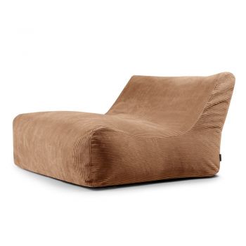 Fotoliu bean bag maro cu tapițerie din catifea reiată Sofa Lounge – SLOWDOWN