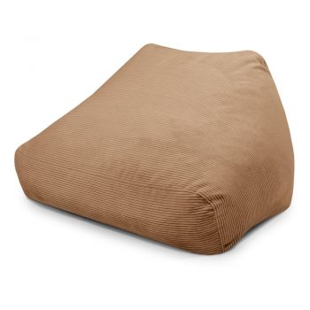 Fotoliu bean bag maro cu tapițerie din catifea reiată Sofa Snug – SLOWDOWN