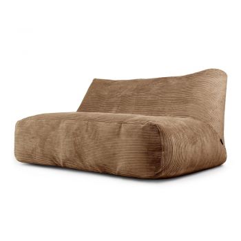 Fotoliu bean bag maro cu tapițerie din catifea reiată Sofa Tube 160 – SLOWDOWN