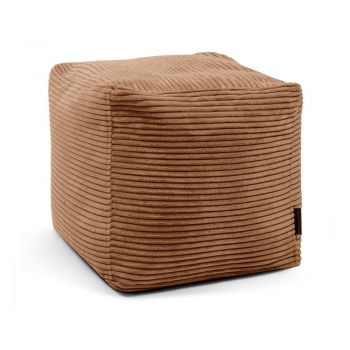 Fotoliu bean bag maro cu tapițerie din catifea reiată Up! MooG – SLOWDOWN