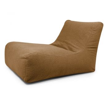 Fotoliu bean bag maro cu tapițerie din țesătură bouclé Lounge 100 – SLOWDOWN