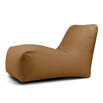 Fotoliu bean bag maro cu tapițerie din țesătură bouclé Lounge – SLOWDOWN