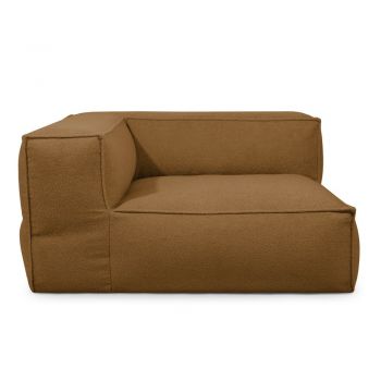 Fotoliu bean bag maro cu tapițerie din țesătură bouclé Mass Corner 150 Left – SLOWDOWN
