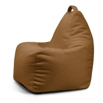 Fotoliu bean bag maro cu tapițerie din țesătură bouclé Play Amuse – SLOWDOWN
