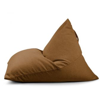 Fotoliu bean bag maro cu tapițerie din țesătură bouclé Razz – SLOWDOWN