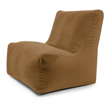 Fotoliu bean bag maro cu tapițerie din țesătură bouclé Seat 100 Lounge – SLOWDOWN