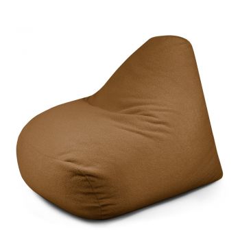Fotoliu bean bag maro cu tapițerie din țesătură bouclé Snug 100 – SLOWDOWN