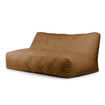 Fotoliu bean bag maro cu tapițerie din țesătură bouclé Sofa Tube 190 – SLOWDOWN