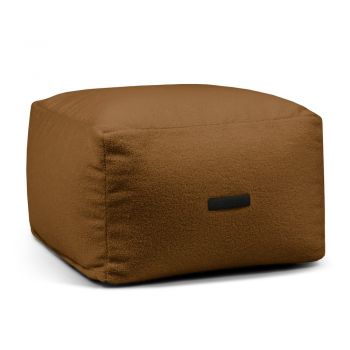 Fotoliu bean bag maro cu tapițerie din țesătură bouclé Softbox MooG – SLOWDOWN