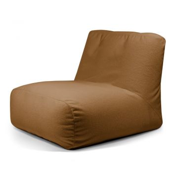Fotoliu bean bag maro cu tapițerie din țesătură bouclé Tube 100 – SLOWDOWN