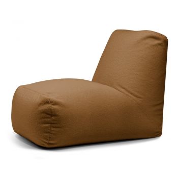 Fotoliu bean bag maro cu tapițerie din țesătură bouclé Tube – SLOWDOWN