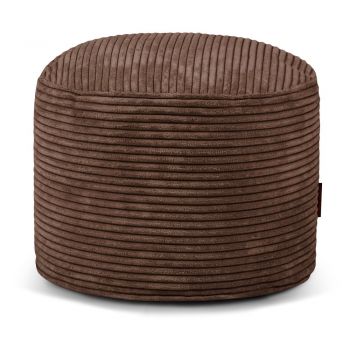 Fotoliu bean bag maro închis cu tapițerie din catifea reiată Mini – SLOWDOWN