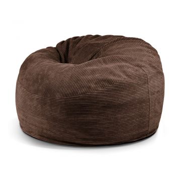 Fotoliu bean bag maro închis cu tapițerie din catifea reiată Om 110 – SLOWDOWN