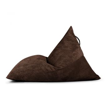 Fotoliu bean bag maro închis cu tapițerie din catifea reiată Razzmatazz – SLOWDOWN