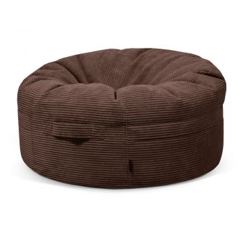 Fotoliu bean bag maro închis cu tapițerie din catifea reiată Roll 105 – SLOWDOWN
