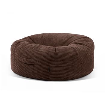Fotoliu bean bag maro închis cu tapițerie din catifea reiată Roll 135 – SLOWDOWN