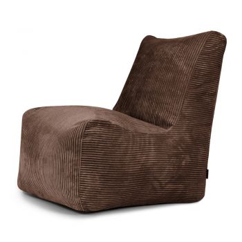 Fotoliu bean bag maro închis cu tapițerie din catifea reiată Seat Lounge – SLOWDOWN