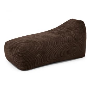Fotoliu bean bag maro închis cu tapițerie din catifea reiată Snug Long 140 – SLOWDOWN