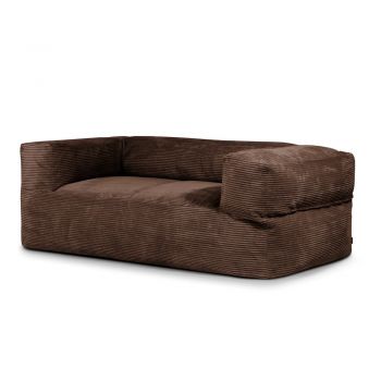 Fotoliu bean bag maro închis cu tapițerie din catifea reiată Sofa MooG – SLOWDOWN