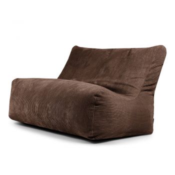 Fotoliu bean bag maro închis cu tapițerie din catifea reiată Sofa Seat Lounge – SLOWDOWN