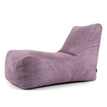 Fotoliu bean bag mov cu tapițerie din catifea reiată Lounge – SLOWDOWN