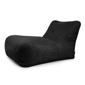 Fotoliu bean bag negru cu tapițerie din catifea reiată Lounge 100 – SLOWDOWN