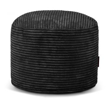 Fotoliu bean bag negru cu tapițerie din catifea reiată Mini – SLOWDOWN