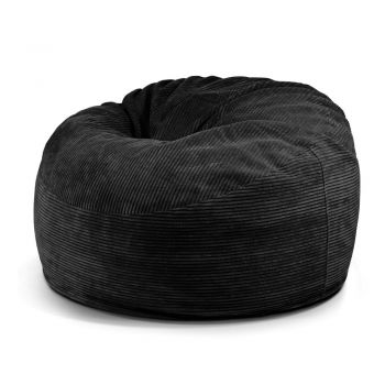 Fotoliu bean bag negru cu tapițerie din catifea reiată Om 110 – SLOWDOWN