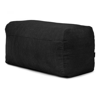 Fotoliu bean bag negru cu tapițerie din catifea reiată Plus 100 Lounge – SLOWDOWN