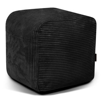Fotoliu bean bag negru cu tapițerie din catifea reiată Plus 50 Lounge – SLOWDOWN