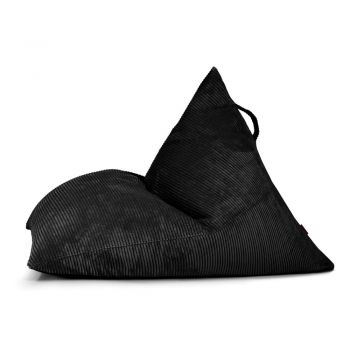 Fotoliu bean bag negru cu tapițerie din catifea reiată Razz – SLOWDOWN