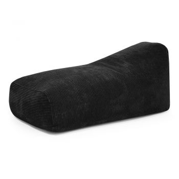Fotoliu bean bag negru cu tapițerie din catifea reiată Snug 130 – SLOWDOWN