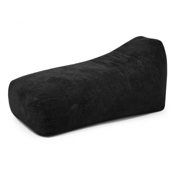 Fotoliu bean bag negru cu tapițerie din catifea reiată Snug Long 140 – SLOWDOWN