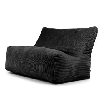 Fotoliu bean bag negru cu tapițerie din catifea reiată Sofa Seat Lounge – SLOWDOWN