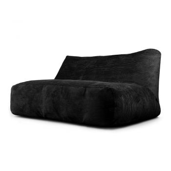 Fotoliu bean bag negru cu tapițerie din catifea reiată Sofa Tube 160 – SLOWDOWN