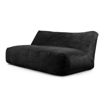 Fotoliu bean bag negru cu tapițerie din catifea reiată Sofa Tube 190 – SLOWDOWN