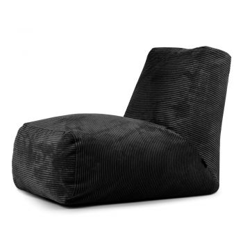 Fotoliu bean bag negru cu tapițerie din catifea reiată Tube – SLOWDOWN