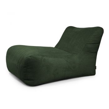 Fotoliu bean bag verde cu tapițerie din catifea reiată Lounge 100 – SLOWDOWN