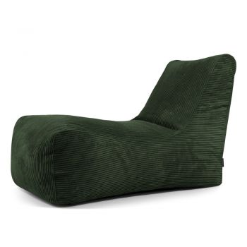 Fotoliu bean bag verde cu tapițerie din catifea reiată Lounge – SLOWDOWN