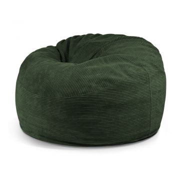Fotoliu bean bag verde cu tapițerie din catifea reiată Om 110 – SLOWDOWN