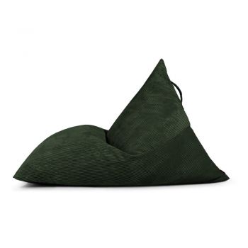 Fotoliu bean bag verde cu tapițerie din catifea reiată Razzmatazz – SLOWDOWN