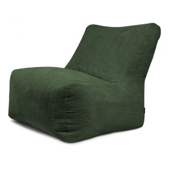 Fotoliu bean bag verde cu tapițerie din catifea reiată Seat 100 Lounge – SLOWDOWN